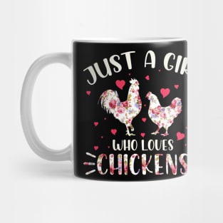 Just A Girl Who Loves Chicken Couple Chicken Funny Mug